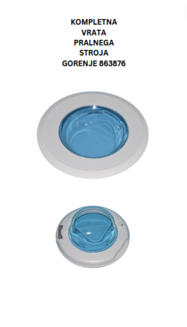 KOMPLETNA VRATA PRALNEGA STROJA GORENJE 863876
