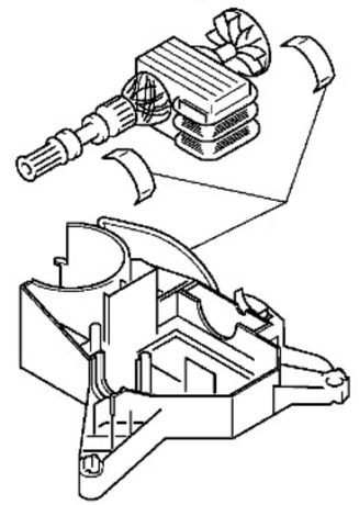 SPODNJE OHIŠJE MOTORJA KUHINJSKEGA MEŠALNIKA BOSCH 00442220