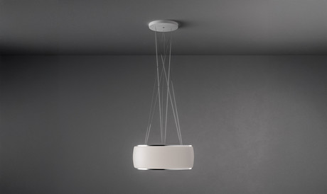 SOFFIO belo SATIN STEKLO FALMEC Otočna napa